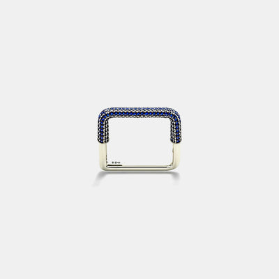 Blue Pave Bar Ring