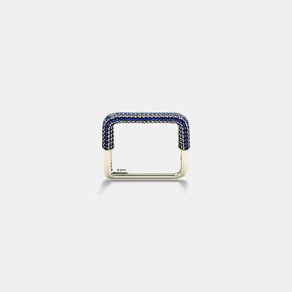 Blue Pave Bar Ring