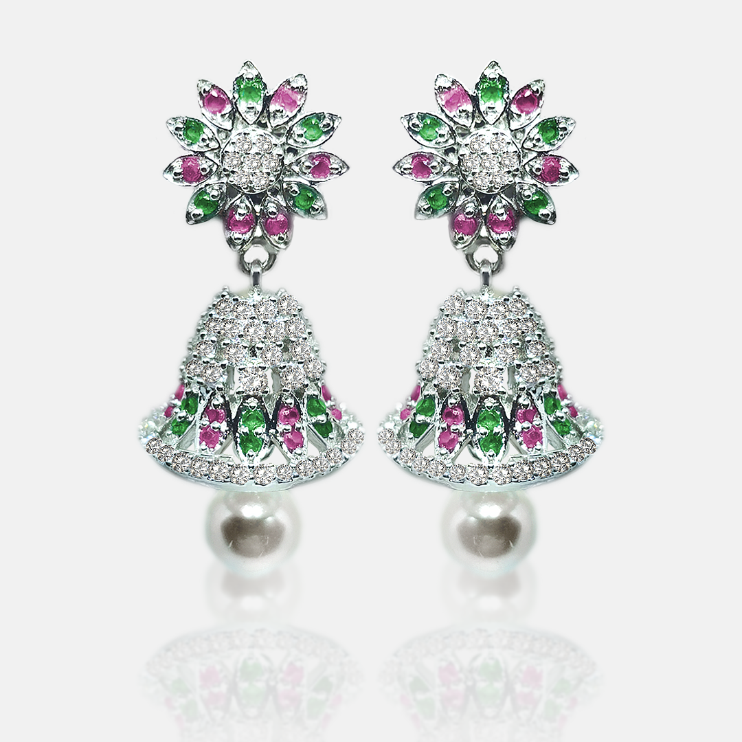 Colourfull Stone Eligent A++ Sterling Silver 925 Jumkhas/Earings/Studs