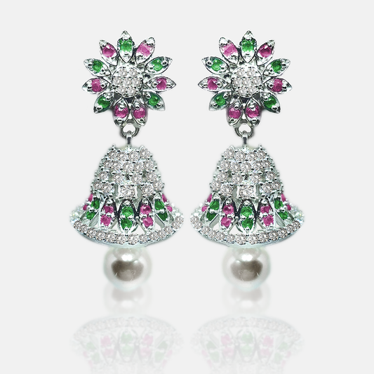 Colourfull Stone Eligent A++ Sterling Silver 925 Jumkhas/Earings/Studs