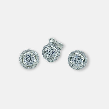 Sterling silver solitaire pendent set