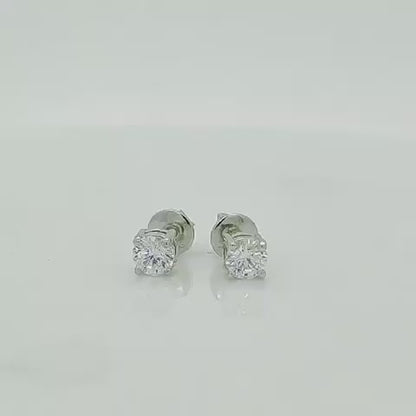 92.5 Sterling Silver Solitaire Only Earings-Studs