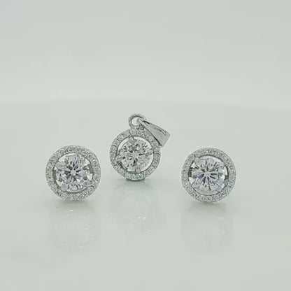 Sterling silver solitaire pendent set