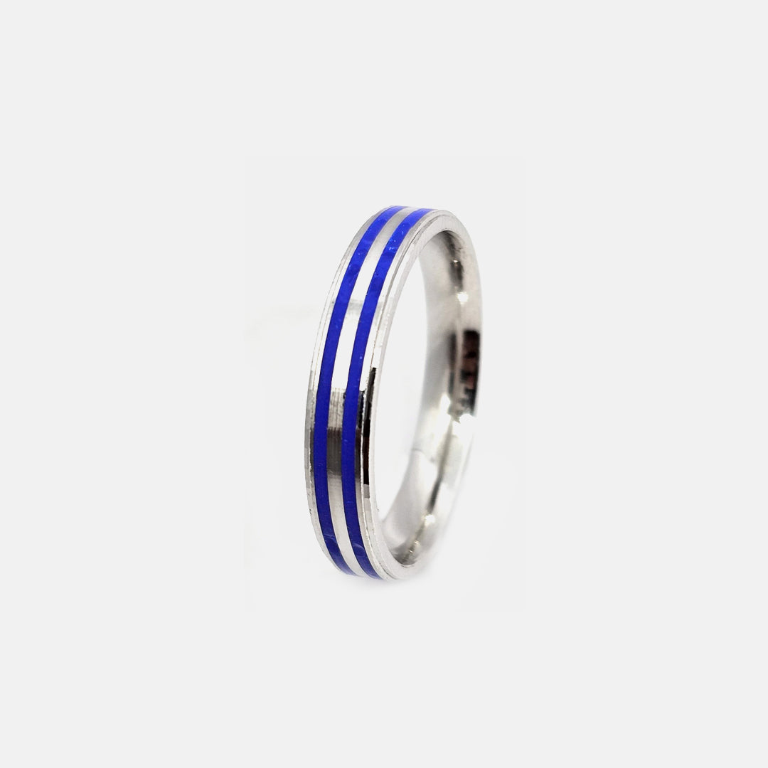 Ring with colour band Blue