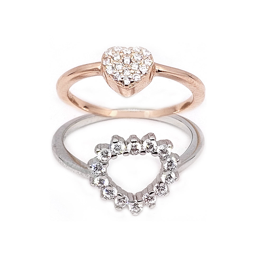 duel wear heart ring for women & girls