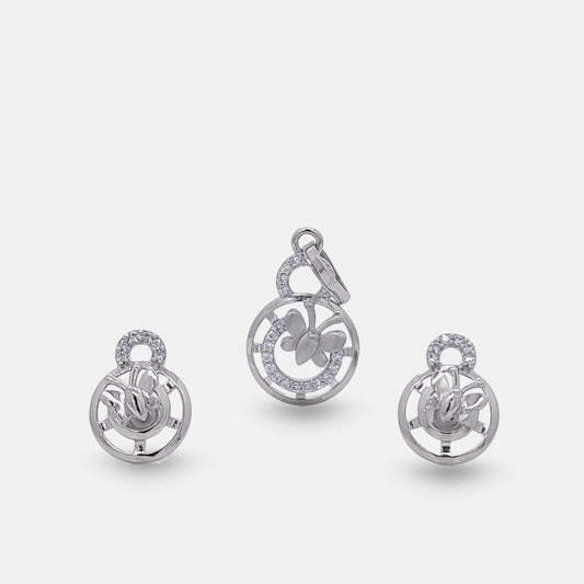 Round Butterfly Pendent-set