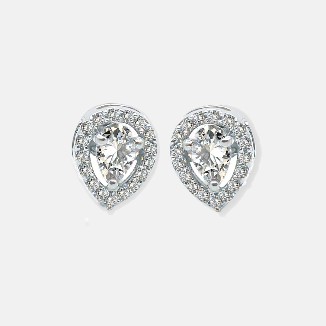 92.5 Sterling Silver Solitaire Only Earings-Studs