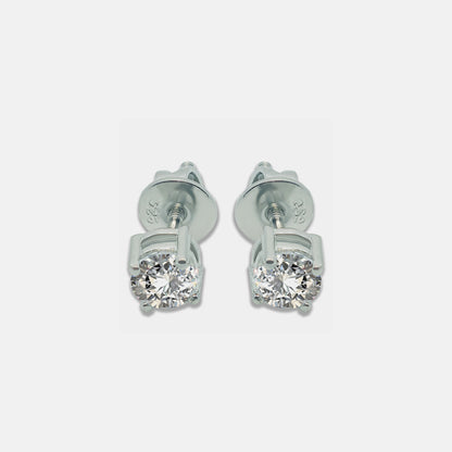 92.5 Sterling Silver Solitaire Only Earings-Studs