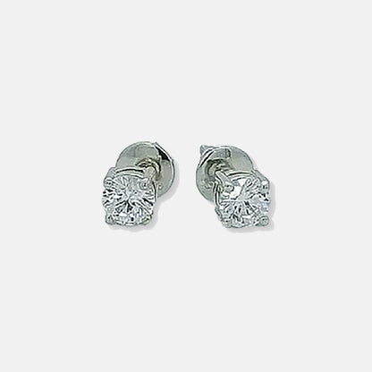 92.5 Sterling Silver Solitaire Only Earings-Studs